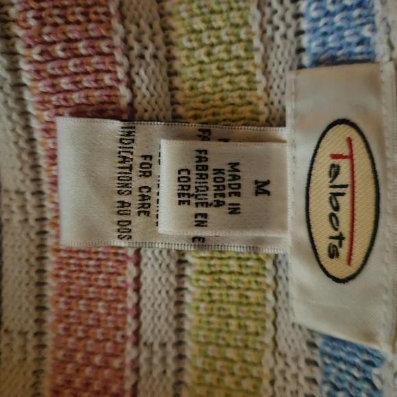 Talbots Multicolor Grid Pattern Cardigan - Picture 4 of 4